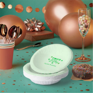 Vier Mal Glück 4. Geburtstag Pappteller
