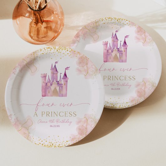 Vier Mal im Party einer Prinzessin Pappteller