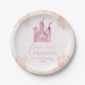 Vier Mal im Party einer Prinzessin Pappteller (Vorderseite)