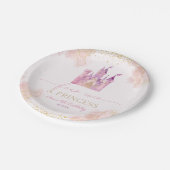 Vier Mal im Party einer Prinzessin Pappteller (Schrägansicht)