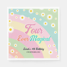 Vier mal magisch vierter Geburtstag Serviette