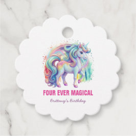 Vier mal magische Pastel Unicorn Vierten Geburtsta Geschenkanhänger