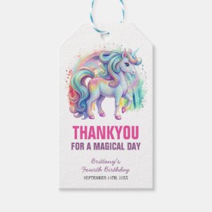 Vier mal magische Pastel Unicorn Vierten Geburtsta Geschenkanhänger