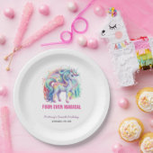Vier mal magische Pastel Unicorn Vierten Geburtsta Pappteller (Party)