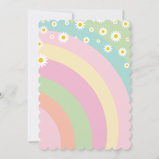 Vier mal magischer Retro-Regenbogen Einladung (Rückseite)