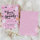 Vier Mal Niedliche Halloween Ghost 4. Geburtstag Einladung