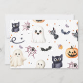 Vier Mal Niedliche Halloween Ghost 4. Geburtstag Einladung (Rückseite)