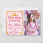 Vier-mal-Prinzessin - Mädchen 4. Geburtstag Einlad Einladung (Vorderseite)