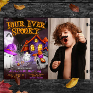 Vier Mal Spooky - 4. Geburtstag Einladung