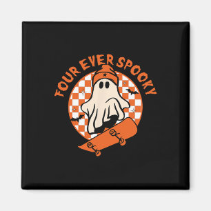 Vier Mal Spooky 4. Geburtstag Halloween Skateboard Magnet