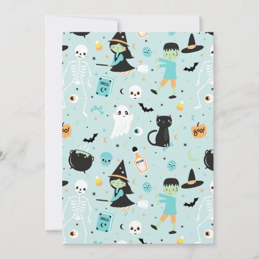 Vier Mal Spooky Halloween Einladung (Rückseite)