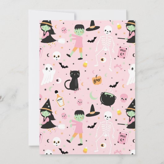 Vier Mal Spooky Halloween Einladung (Rückseite)