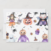 Vier Mal Spooky Halloween Ghost 4. Geburtstag Einladung (Rückseite)