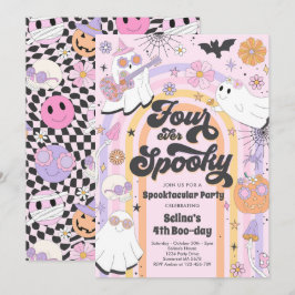 Vier mal Spooky Halloween Groovy Ghost Geburtstag Einladung