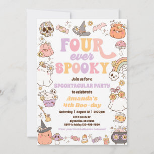 Vier Mal Spooky Halloween-Party Einladung
