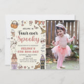 Vier Mal Spooky Niedlich Ghost Halloween Geburtsta Einladung (Vorderseite)