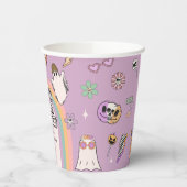 Vier Mal Spooky Retro Halloween 4. Geburtstag Pappbecher (Links)