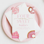 Vier Mal süß Geburtstag Einladung