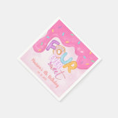 Vier mal süß rosa Zuckerguss Girl's Geburtstag Serviette (Ecke)