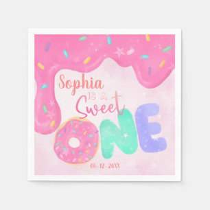 Vier mal süß rosa Zuckerguss Girl's Geburtstag Serviette