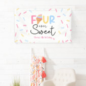 Vier mal süße Eiscreme 4. Geburtstag Party Banner (Insitu)