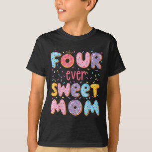 Vier mal süße Mama 4. Geburtstagskarte Donut Lover T-Shirt