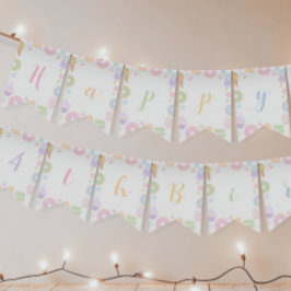 Vier mal Sweet Theme Girl 4. Geburtstagsbanner Wimpelkette