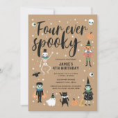 Vier Mal unangenehme Halloween-Einladung Einladung (Vorderseite)