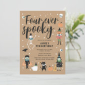 Vier Mal unangenehme Halloween-Einladung Einladung (Stehend Vorderseite)