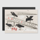 Vier Mal Vintage Kunstdruckerei Weihnachten Magnetkarte (Vorne/Hinten)