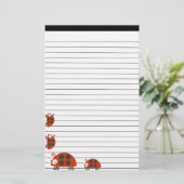 Vier Marienkäfer gezeichnet Briefpapier (Stehend Vorderseite)