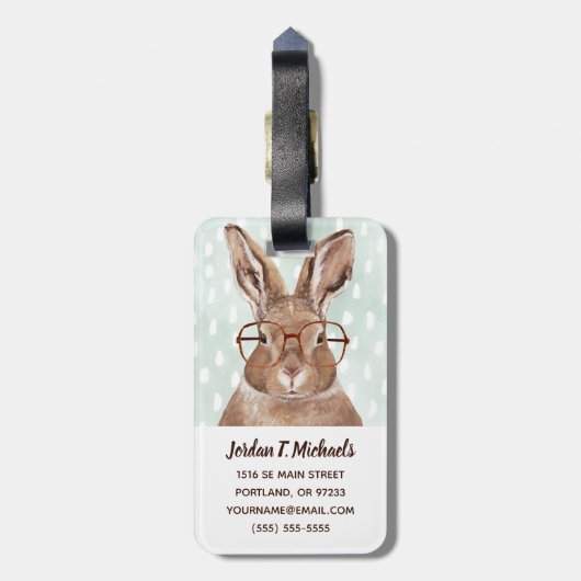 Vier-Mit Augen Forester | Bunny Rabbit Gepäckanhänger (Rückseite vertikal)