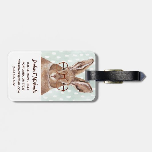 Vier-Mit Augen Forester | Bunny Rabbit Gepäckanhänger (Rückseite horizontal)