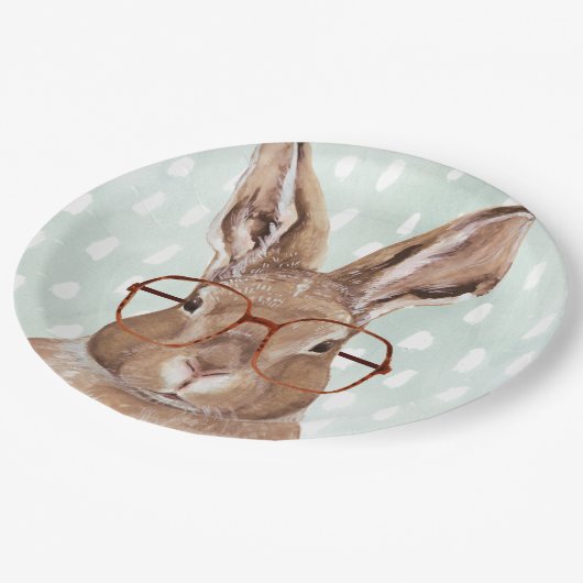 Vier-Mit Augen Forester | Bunny Rabbit Pappteller (Schrägansicht)