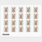 Vier-Mit Augen Forester | Bunny Rabbit Quadratischer Aufkleber (Blatt)