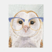 Vier-Mit Augen Forester | Weiße Eule Fleecedecke (Vorderseite)