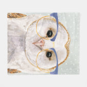 Vier-Mit Augen Forester | Weiße Eule Fleecedecke (Vorderseite (Horizontal))