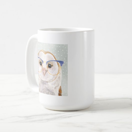 Vier-Mit Augen Forester | Weiße Eule Kaffeetasse (Vorderseite Links)