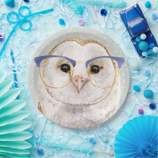 Vier-Mit Augen Forester | Weiße Eule Pappteller (Party)