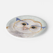 Vier-Mit Augen Forester | Weiße Eule Pappteller (Schrägansicht)