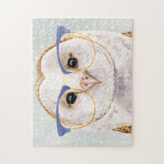 Vier-Mit Augen Forester | Weiße Eule Puzzle (Vertikal)