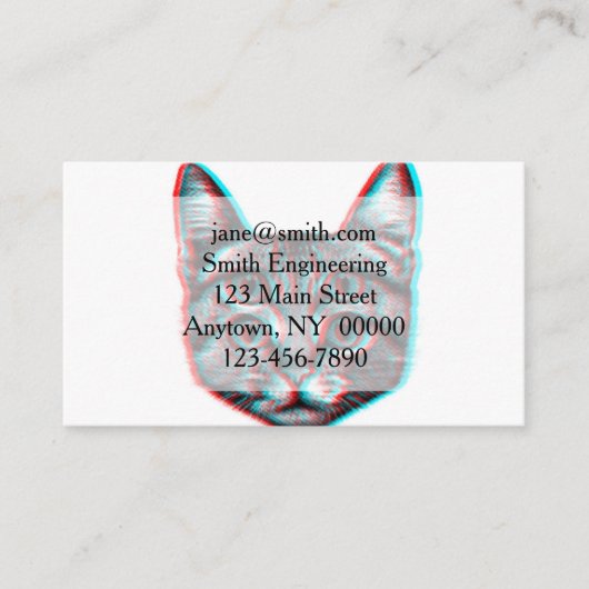 Vier mit Augen Katzendarstellung Visitenkarte (Vorderseite)