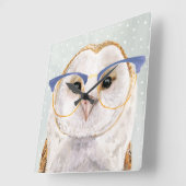 Vier-Mit Augen kluge Eule des Förster-| Quadratische Wanduhr (Winkel)