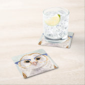 Vier-Mit Augen kluge Eule des Förster-| Rechteckiger Pappuntersetzer (Vor Ort)