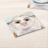 Vier-Mit Augen kluge Eule des Förster-| Rechteckiger Pappuntersetzer (angewinkelt)