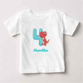 Vier Monate niedlicher Dinosaurier Baby T - Shirt