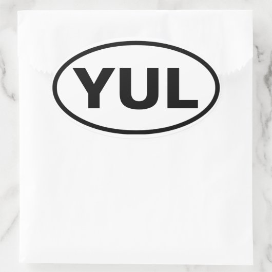 VIER Montreal "YUL" Ovaler Aufkleber (Tasche)