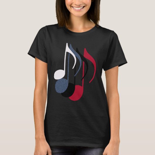vier Musiknoten T-Shirt (Vorderseite)