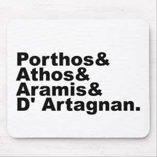 Vier Musketeers - Porthos Athos Aramis D'Artagnan Mousepad