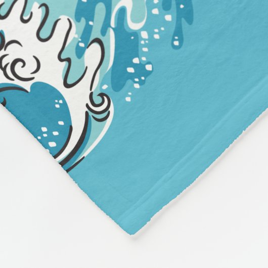 vier mythologische Seepferde Fleecedecke (Ecke)